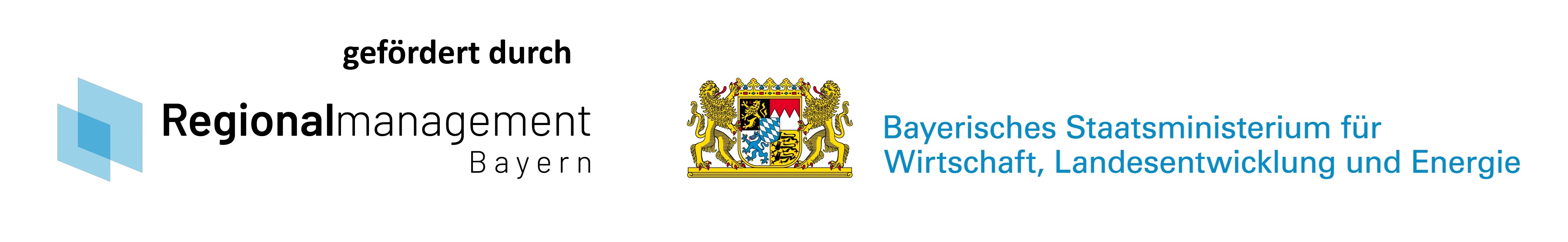 Gefördert durch das Regionalmanagement Bayern und das Bayerische Staatsministerium für Wirtschaft, Landesentwicklung und Energie, Link zu einem externen Ziel